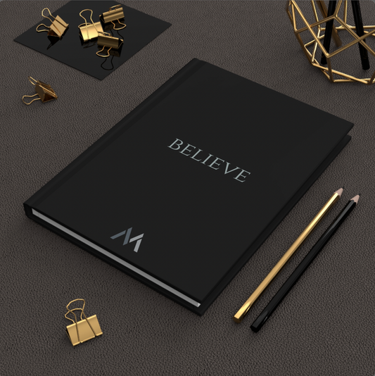 "BELIEVE" Hard Cover Matte Black Journal